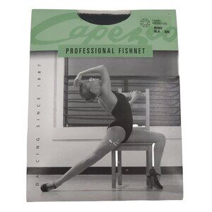 Capezio 3002 S/M Small Medium Black Fishnet Tights Rhinestones Professional NEW